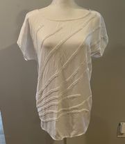 Forever 21 White beaded blouse in size small