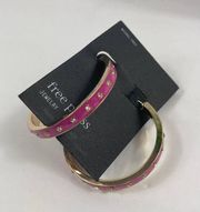 4/$25 NWT Free Press Large Gold and Pink hoop earrings