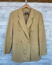 Giorgio Armani Plaid Wool Blazer Jacket, Vintage Plaid Wool Jacket size 38/8