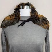 Vtg the Limited Faux Fur & Velvet Tie-On Collar