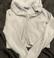 Brandy Melville double zip up hoodie baby blue color one size