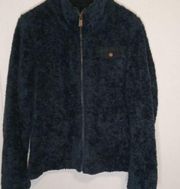 Pendleton fuzzy full zip size large blue faux fur