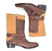 Rebecca Minkoff 7 Sebas two tone leather Brazil boots mid shaft booties 6