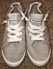 Gray Lace-up Slip-On Sneakers Sz 9