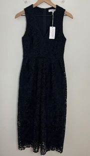 NWT - Kristin Midi Dress Black Lace Shift