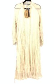 Listicle Women's Size M Summer Maxi Dress Long Sleeve Champagne NWT