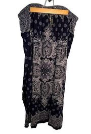 Dress Barn Maxi Skirt Navy White Floral Paisley