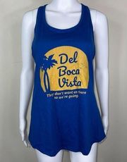 Ideal T Next Level “Del Boca Vista” Racerback Tank in Royal Blue