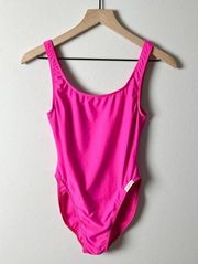 vintage 90s body glove hot pink high waisted one piece swimsuit