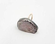 MELISSA JOY MANNING Ring Druzy Light Purple Silver & Gold One of a Kind Rare