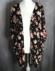 Joe Boxer Black Floral Cardigan - Size S