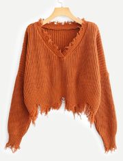 Frayed Hem Sweater