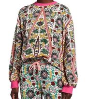 Alice + Olivia Amirah Floral-Print Drawstring-Hem Sweatshirt