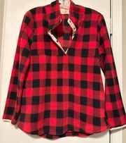 Entro red buffalo plaid fleece pullover size S