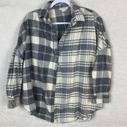 French Connection Women Arla‎ Patchwork Flannel Popover Shirt Oversize S
