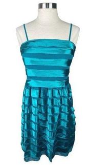 Lucy Paris Dark Teal Tiered Ruffled Mini Dress