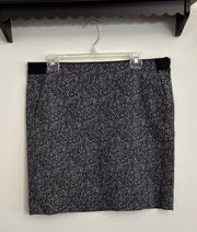 Thais Tweedy Stretch Black Grey Dot Skirt Side Zip Size 12