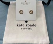 Kate Spade Gold and Cubic Zirconia Spade earrings new