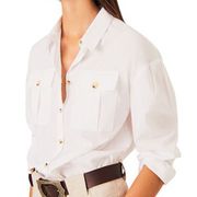 NWT $230 BA&SH PEPA WHITE BUTTON DOWN SHIRT SZ 0 XS