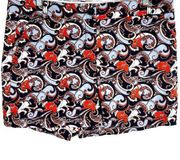 Crown & Ivy Crown Ivy Size 12 Shorts Blue Orange Floral Print Cotton Stretch Womens 1064