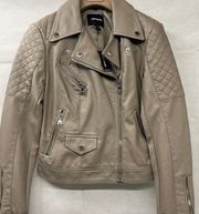 Express Leather Quilted Moto Jacket Sz XL Gray0141