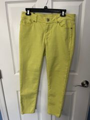 Lauren Conrad Size 8 Lime Yellow Denim Jeans 