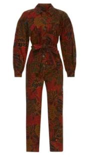 NEW FARM Rio Women Rainforest Black Canvas Jumpsuit Size Small