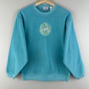 ARIZONA JEAN Vintage Y2K Light Blue Embroidered Logo Crewneck Pullover Fleece