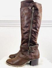 CARLOS By Carlos Santana Brown Reagan Knee High Riding Boots ~ Size 7