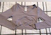 Gymshark WOMENS PURPLE LONG SLEEVE CROP TOP SIZE XS