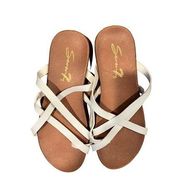 Seven7 Bourne White Leather Strappy‎ Slide Sandals Size 7