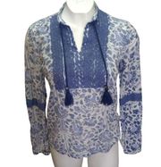 Tory Burch Printed Tie Neck Blouse EUC size 2