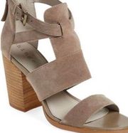 Indigo Nordstrom Sandals Womens Size 5.5 Tan Hinge Cora Block Heel Ankle Strap