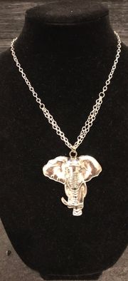 Big Silver Elephant Necklace/ Nature Jungle New 2020 Fashion  Drip Jewelry