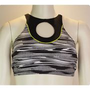 Profile Sport by Gottex High Neck Bikini Top Black/White Geometric Pattern Size