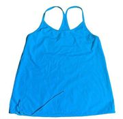 Blue Racerback Thin Strap Workout Tank Top in Small