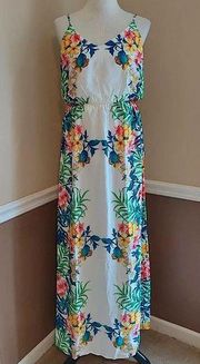 NEW  Ivory Floral Maxi Thin Strap V-Neck Boho Maxi Dress ModCloth