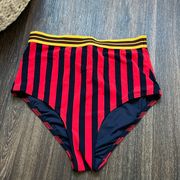 Stella McCartney Flame Stripe High Waist Bikini Bottom