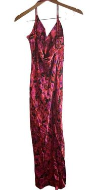 TopShop Women’s Silk Like Floral Dress Size 8 Prom Wedding Fairy side slits