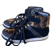 Michael Kors Greenwich High Top Animal print Shoes Sneakers Size 7.5