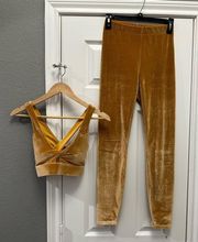 Fabletics x Vanessa Hudgens Velour Mustard Set Size Medium