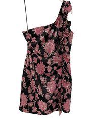 For Love & Lemons Womens Luella Metallic Floral Jacquard Cocktail Dress Size M