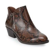 Snakeskin printed ankle booties