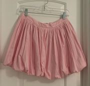 Baby Pink Bubble Pleated Mini Skirt