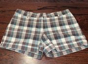 NEW YORK & COMPANY Women’s Gray & Blue Plaid Shorts Size 12