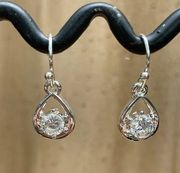 Swarovski Dangle Silvertone Earrings