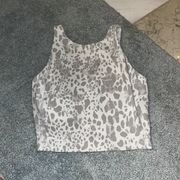 Lululemon Align High Neck Tank White Leopard Print Size 6