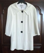 Beautiful JOSEPH RIBKOFF Winter White Button Front Jacket. Size 10 EUC!