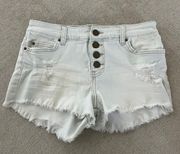 White jean shorts