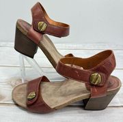 Taos Envy Sandal in Spice Block Heel Cork Sole Genuine Leather 39 US 8.5